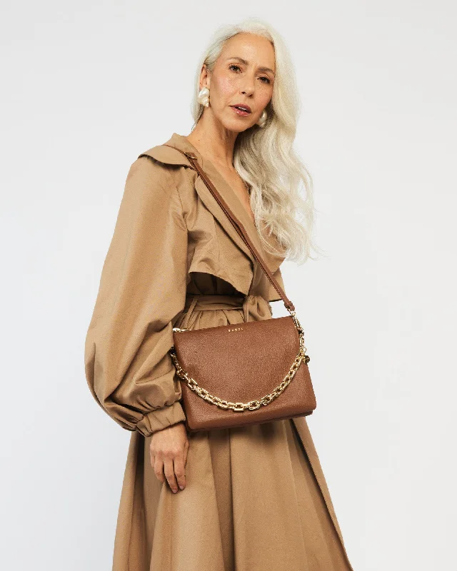 Saben Matilda Crossbody Tan + Chunky Chain Affordable Elegance With High-Quality Bags