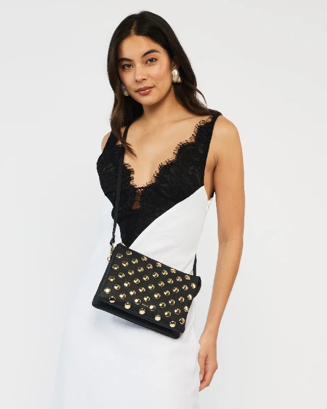Saben Tilly's Big Sis Crossbody Black + Gold Stud Trendy Purses With Limited-Time Offers