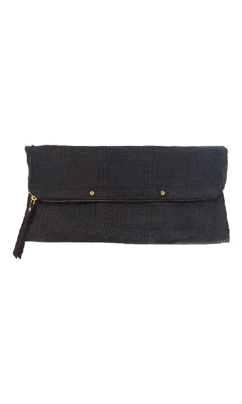 EMBOSSED CROC BANKER'S CLUTCH Statement Handbags At Unbeatable Discounts
