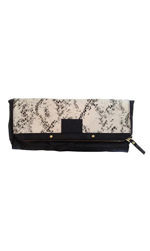 EMBOSSED PYTHON BANKER'S CLUTCH Stylish And Durable Handbags At Great Value