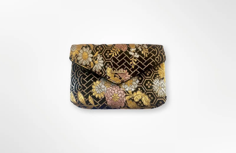 Black Floral Scene Mini Clutch Don't Miss Out – Handbag Discounts