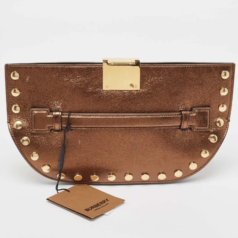 Burberry Bronze Leather Studded Olympia Clutch Everyday Bags At Wallet-Friendly Prices