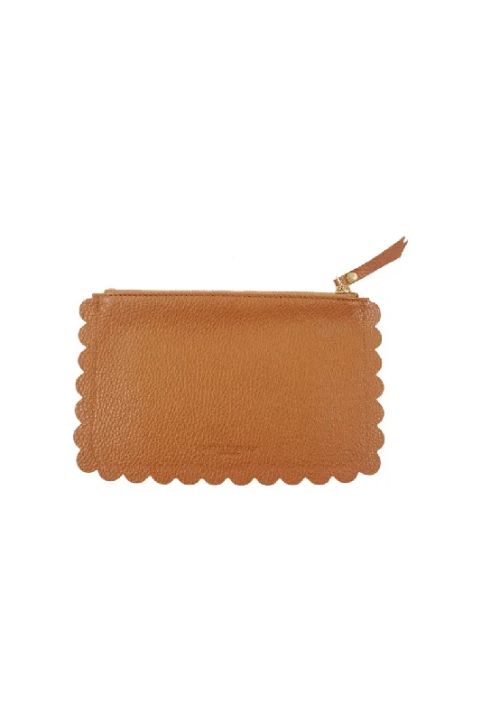 Chestnut Pebble Leather Julia Scallop Pouch Luxury Meets Affordability – Shop Stunning Bags Now Chestnut Pebble Leather Julia Scallop Pouch Luxury Meets Affordability – Shop Stunning Bags Now