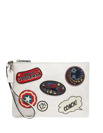 Coach Marvel Gallery Pouch In Signature Canvas With Patches Iconic Handbags At Budget-Friendly Prices Coach Marvel Gallery Pouch In Signature Canvas With Patches Iconic Handbags At Budget-Friendly Prices