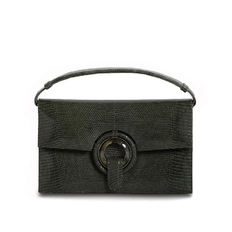 Grommet Handbag - Green Exotic Lizard High-Fashion Handbags At Reduced Costs