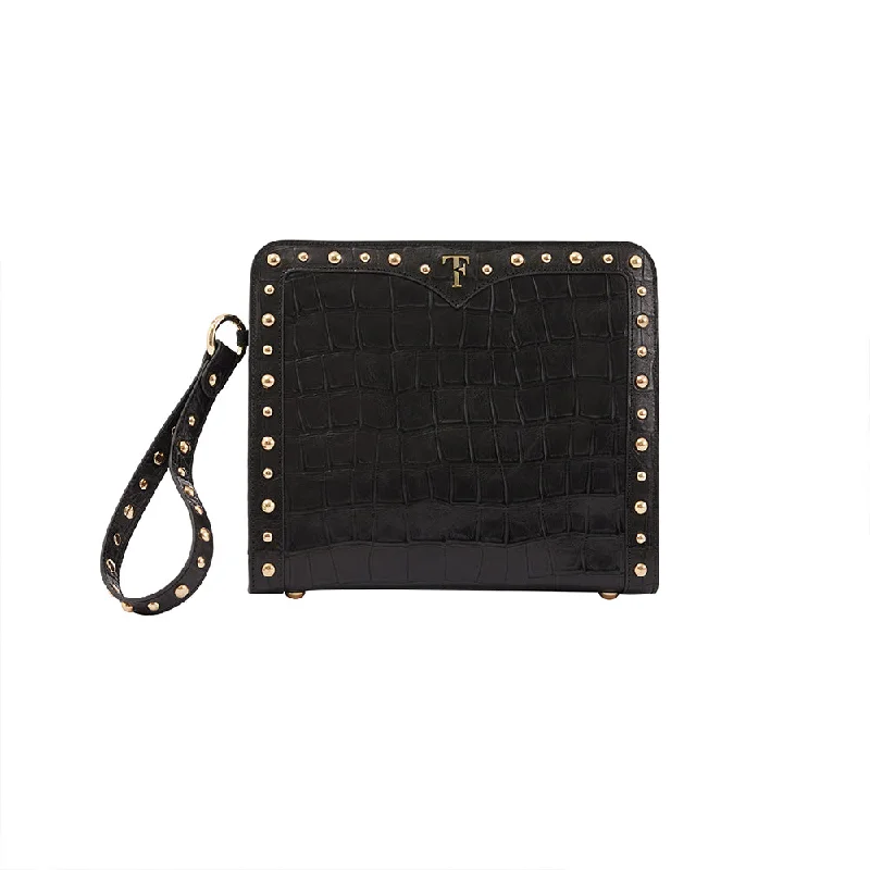 Layla Mystique Clutch - Black Croc Effect Everyday Bags At Wallet-Friendly Prices