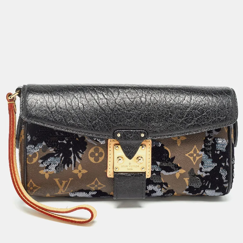 Louis Vuitton Black/monogram Canvas And Leather Limited Edition Fleur De Jais Manege Clutch High-Fashion Handbags At Reduced Costs Louis Vuitton Black/monogram Canvas And Leather Limited Edition Fleur De Jais Manege Clutch High-Fashion Handbags At Reduced Costs