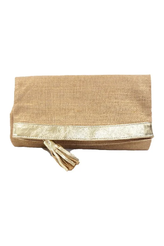 Metallic Gold Burlap with Gold Leather Trim Cece Classic Bags, Exclusive Deals
