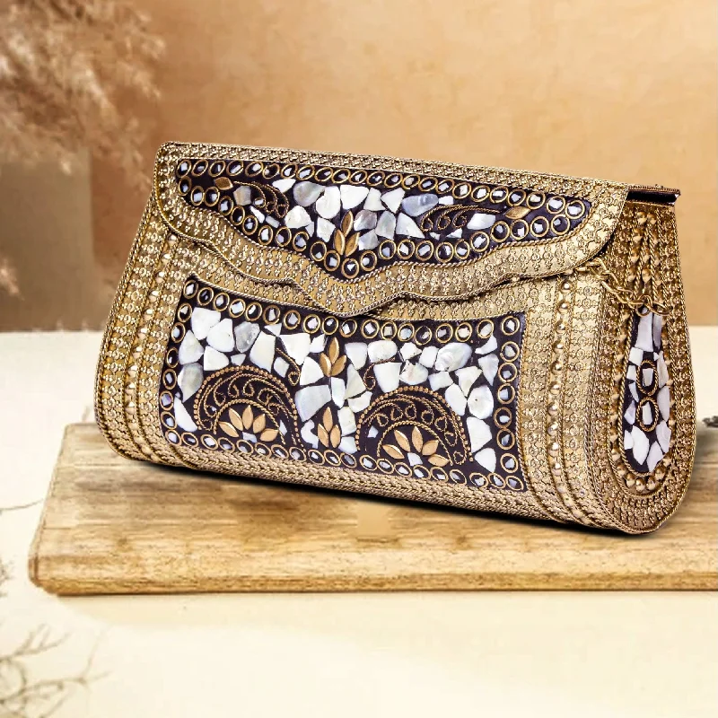 Pebble Metallic Clutch | Gold Colour Unmissable Deals On Everyday Handbags