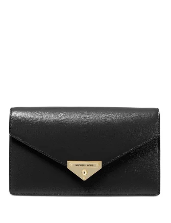 Michael Michael Kors Grace Leather Clutch Flash Sale On Handbags