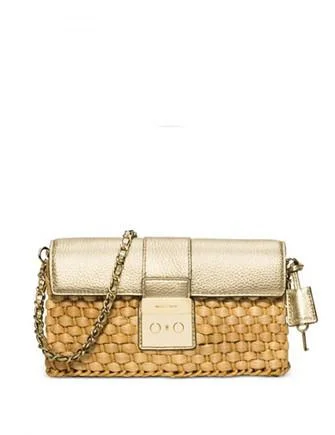Michael Michael Kors Straw Gabriella Large Clutch Fashion Bags With Huge Discounts