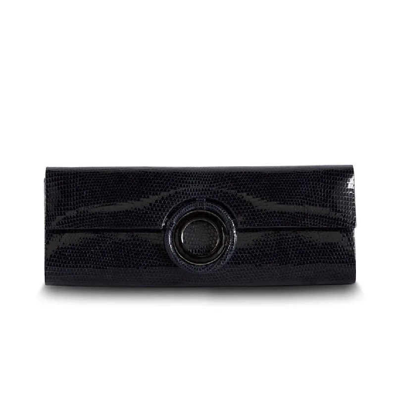 Grommet Roll Clutch - Navy Lizard, Onyx Grommet Luxury Bags, Budget Prices