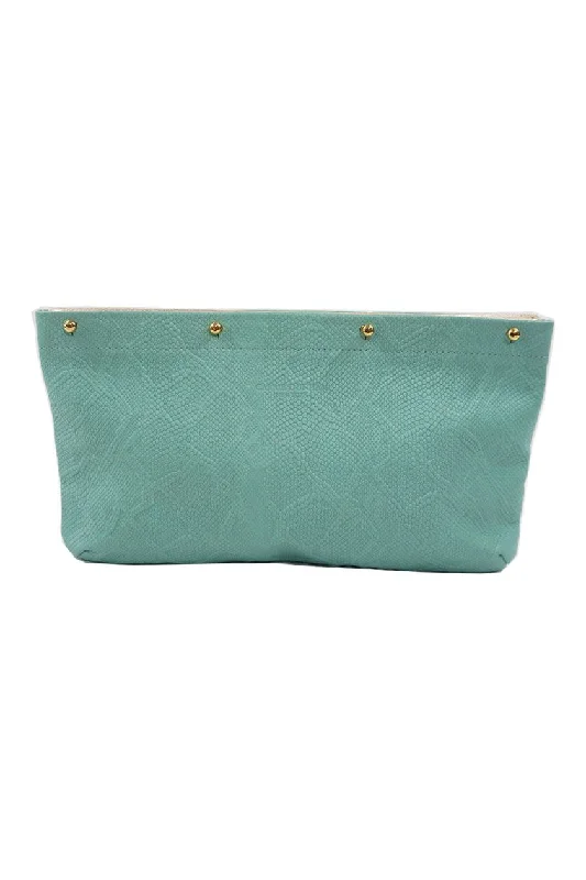 Seafoam Python Clutch Cover Trendy Bags, Huge Savings