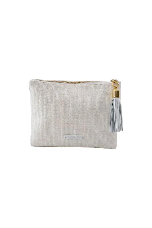 Shaker White Weave Raffia Tassel Clutch Affordable Elegance, Grab Yours Now