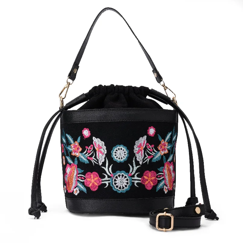 Black Floral Pocket Crossbag Trendy Purses With Limited-Time Offers