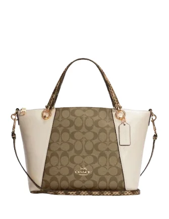 Coach Kacey Satchel In Colorblock Signature Canvas Trendy And Timeless Handbags Now On Sale