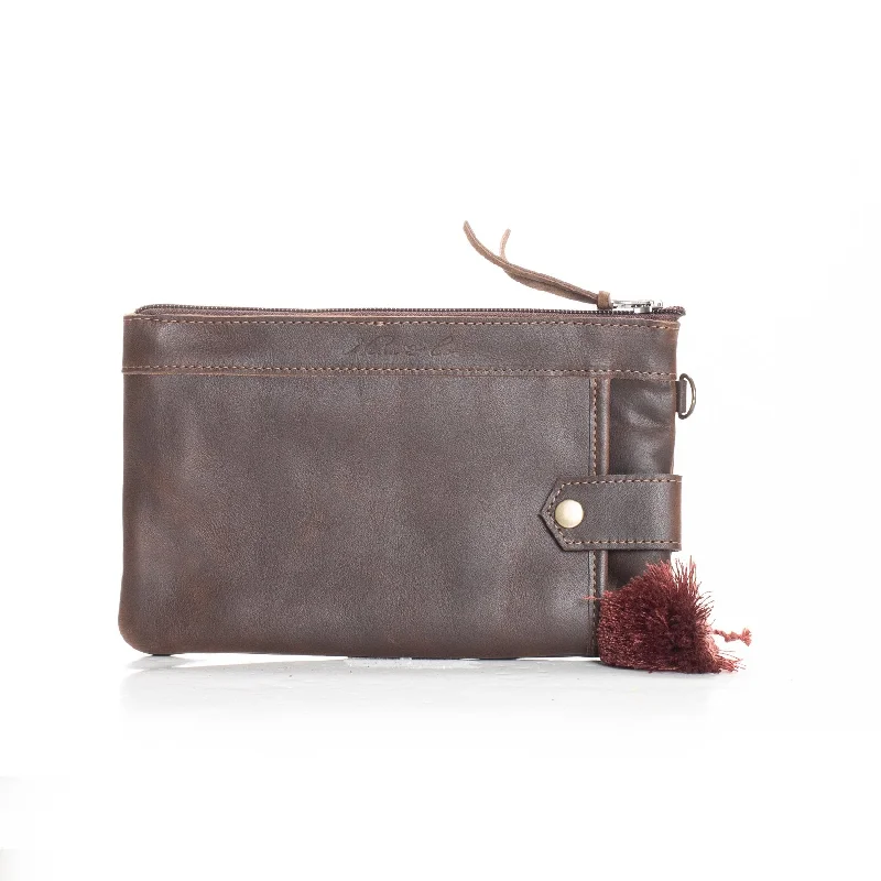 EVERYTHING CLUTCH - FULL LEATHER COLLECTION - MOCHA LEATHER The Best Handbag Sale Of The Season
