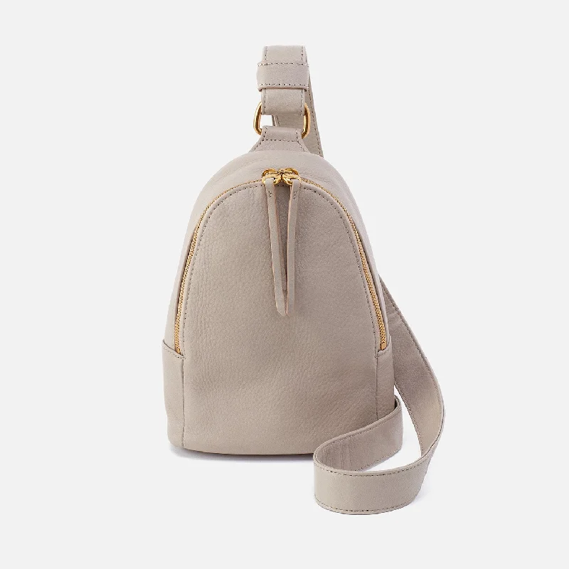 Fern Sling In Pebbled Leather - Taupe Statement Handbags At Unbeatable Discounts
