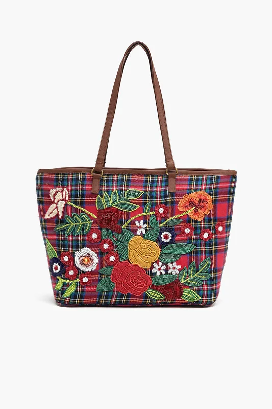 Glamorous Embellished Shopper Bag-Ruby Grid Limited-Time Handbag Sale