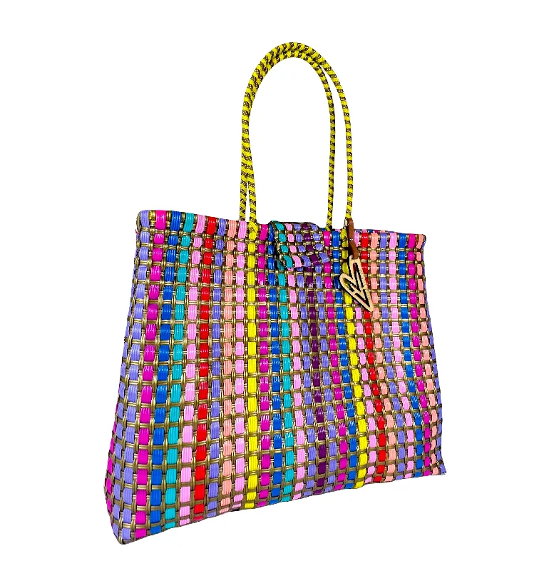 Maria Victoria | Bugambilia | Upcycled, Handwoven, Multicolor Shoulder Tote Luxury Totes At The Lowest Prices Of The Season