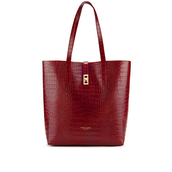 Nina Croco 12" - Dark Red Stylish Totes, Exclusive Savings