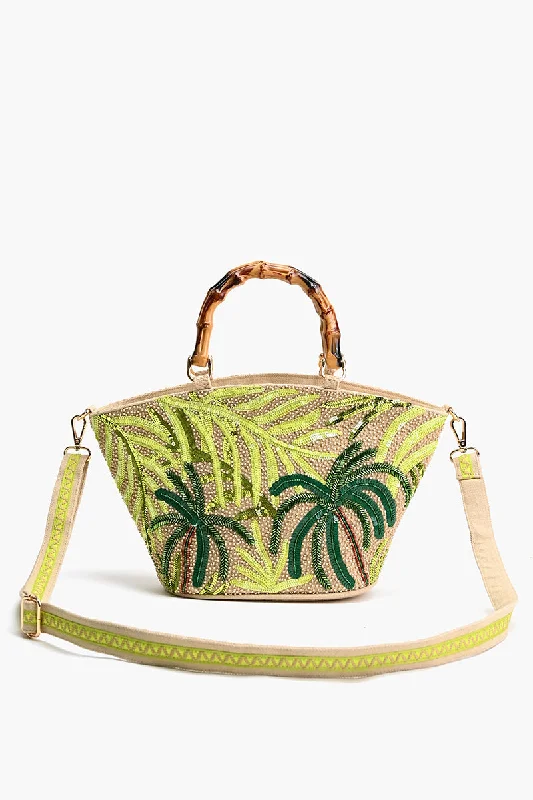 Palm Tree Beaded Mini Tote Fashionable Handbags, Limited-Time Deals