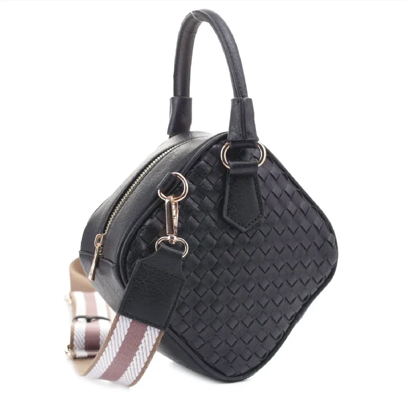 Rhombus Woven Crossbody Bag In Black Shop Stylish Bags At Unbeatable Prices