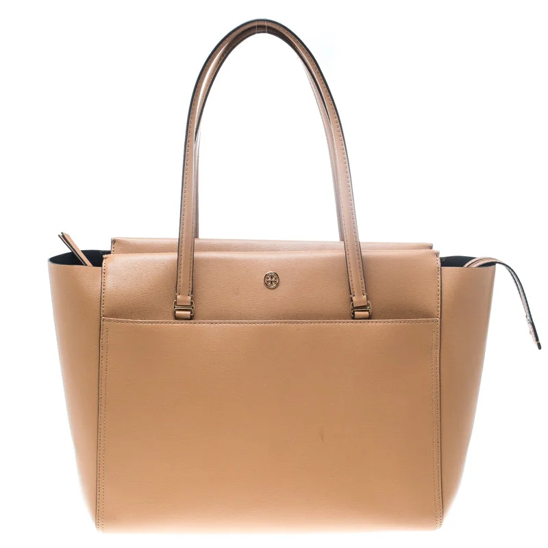 Tory Burch Brown Leather Large Parker Tote Statement Bags, Shop Today
