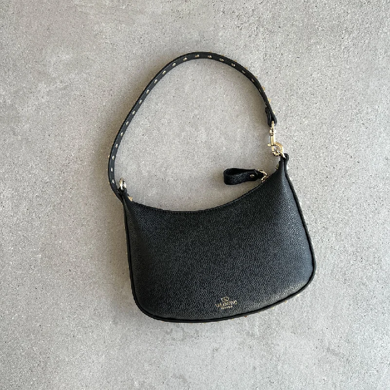 Rockstud Mini Hobo, Black Chic Shoulder Bags At Promotional Rates