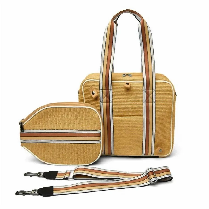 Women's Raffia Sporty Pickleball Tote Bag In Spice Shoulder Bags, Best Deals Today