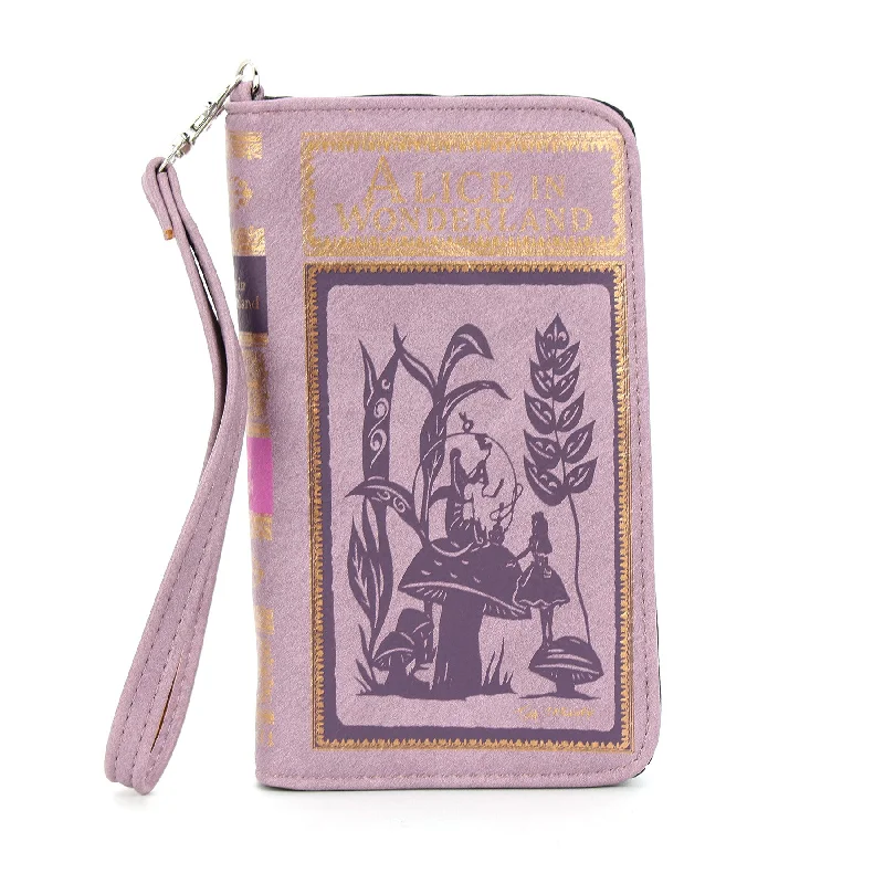 Alice in Wonderland Book Wallet in Vinyl Timeless Handbags, Flash Sale