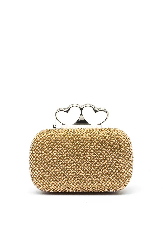 Zen Collection Diamante Clutch Bag, Gold Unmissable Deals On Trendy Handbags