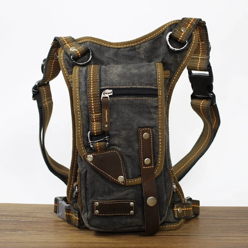Black Denim Mens Biker Waist Bag DropLeg Bag Belt Pouch Small Shoulder Bag For Men Designer Bags At Low Prices Black Denim Mens Biker Waist Bag DropLeg Bag Belt Pouch Small Shoulder Bag For Men Designer Bags At Low Prices
