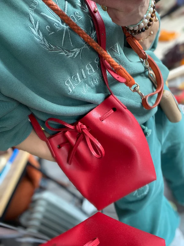 'Madrid' Smooth Leather Mini Bag | Red Trendy Purses At Exclusive Promotional Rates