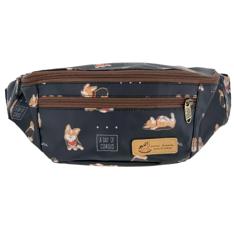 Black Tricolor Corgi Fanny Pack Iconic Handbags At Budget-Friendly Prices