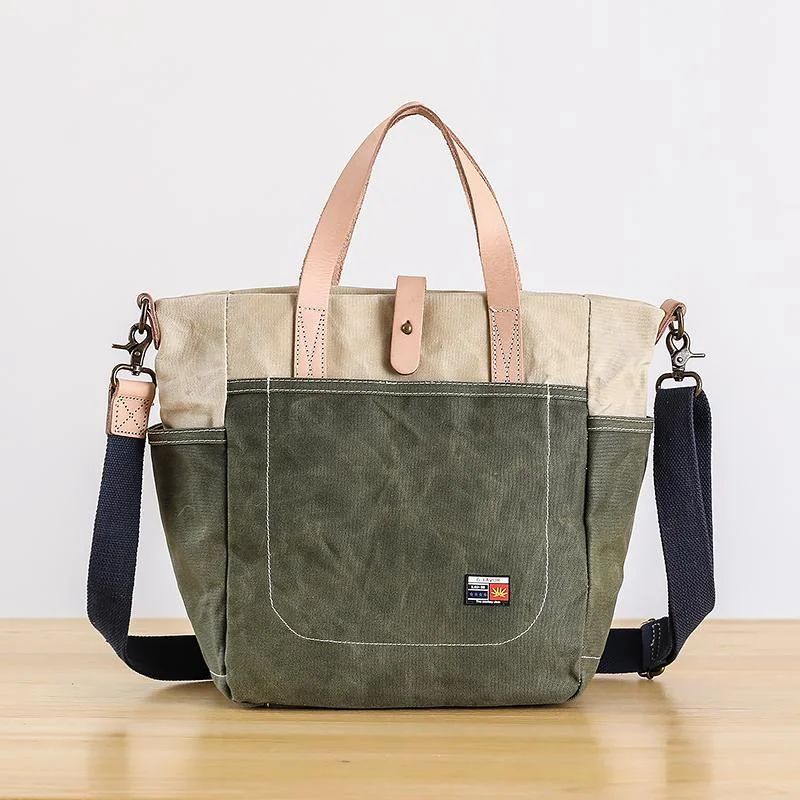 Canvas Leather Mens Womens 13" Waterproof Tote Bag Handbag Tote Bag Shoulder Bag Tote Purse For Men Flash Sale On Elegant Bags – Limited Stock Available