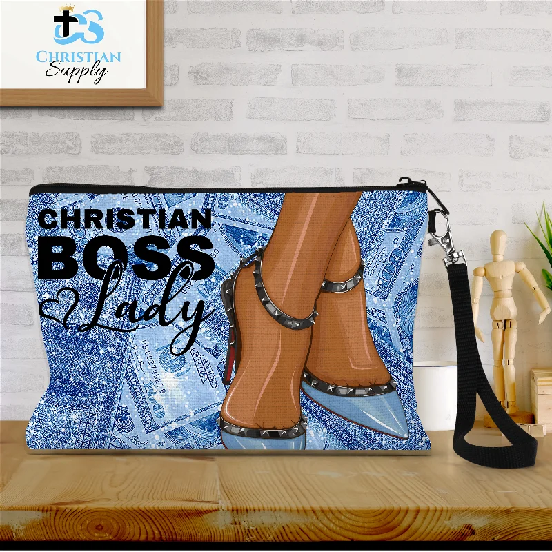 Christian Boss Lady Blue Heels Wristlet Statement Bags At Unbelievable Discounts – Shop Today