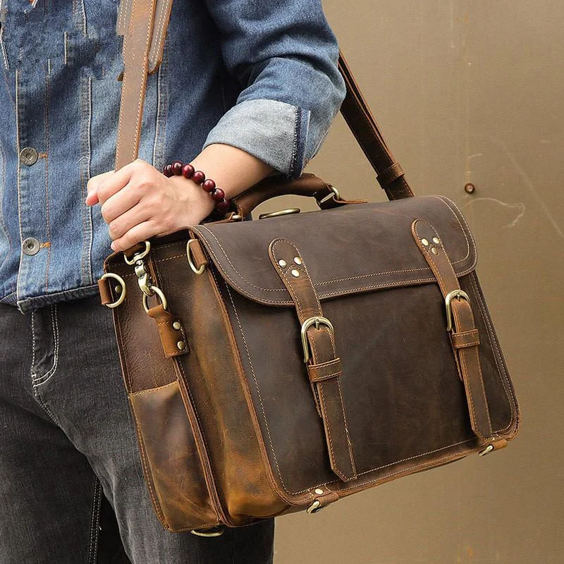 Cool Brown Leather Men's Large 16‘’ Briefcase Business Backpack Travel Handbag For Men Don't Miss Out – Shop Fashionable Bags At Special Rates Cool Brown Leather Men's Large 16‘’ Briefcase Business Backpack Travel Handbag For Men Don't Miss Out – Shop Fashionable Bags At Special Rates