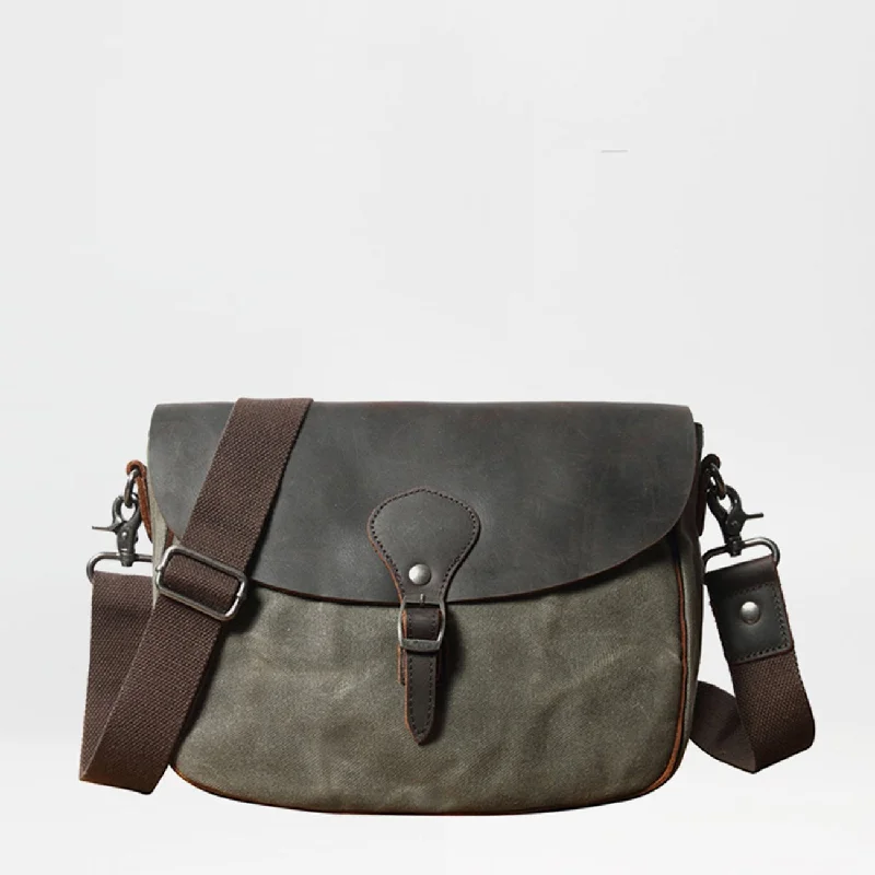 Cool Waxed Canvas Leather Mens Casual Small Green Side Bag Messenger Bag For Men Premium Quality Bags At Affordable Prices Cool Waxed Canvas Leather Mens Casual Small Green Side Bag Messenger Bag For Men Premium Quality Bags At Affordable Prices