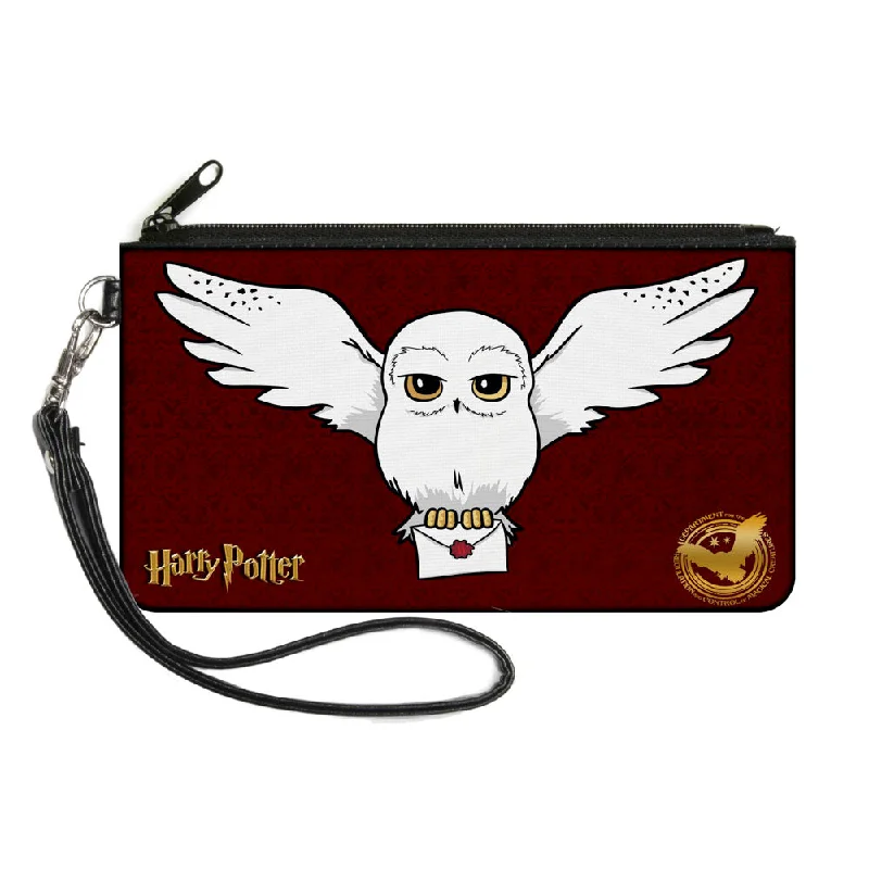 Canvas Zipper Wallet - LARGE - HARRY POTTER Hedwig Delivery Pose DRCMC Icon Burgundy Reds Golds Your Perfect Bag At The Perfect Price Canvas Zipper Wallet - LARGE - HARRY POTTER Hedwig Delivery Pose DRCMC Icon Burgundy Reds Golds Your Perfect Bag At The Perfect Price