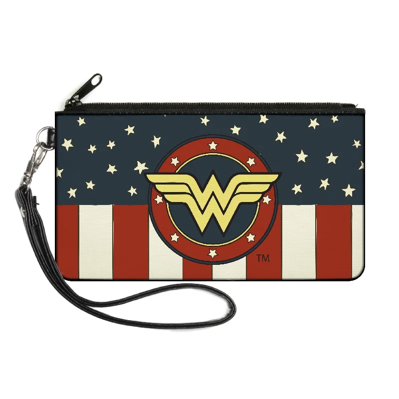 Canvas Zipper Wallet - SMALL - WONDER WOMAN/Logo Americana Red/White/Blue/Yellow The Best Handbag Sale Of The Season Canvas Zipper Wallet - SMALL - WONDER WOMAN/Logo Americana Red/White/Blue/Yellow The Best Handbag Sale Of The Season