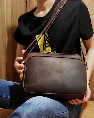 Coffee Leather Small Mens Messenger Bag Side Bag Vintage Brown Courier Bag For Men Stylish Totes, Exclusive Savings Coffee Leather Small Mens Messenger Bag Side Bag Vintage Brown Courier Bag For Men Stylish Totes, Exclusive Savings