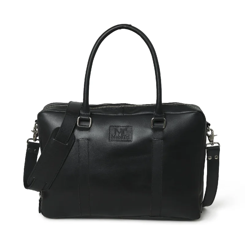 Dixon Black Buffalo Leather Laptop Briefcase Trendy & Timeless Bags, Now On Sale