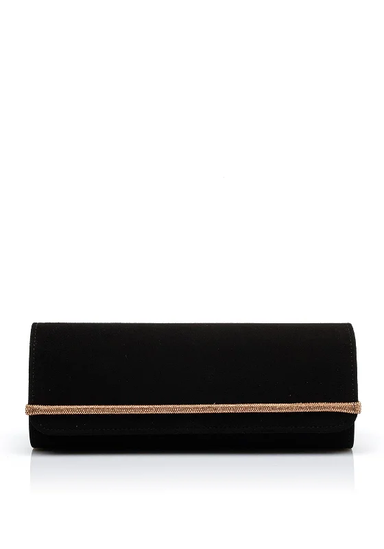 Emis Suede Embellished Clutch Bag, Black Must-Have Bags, Big Discounts
