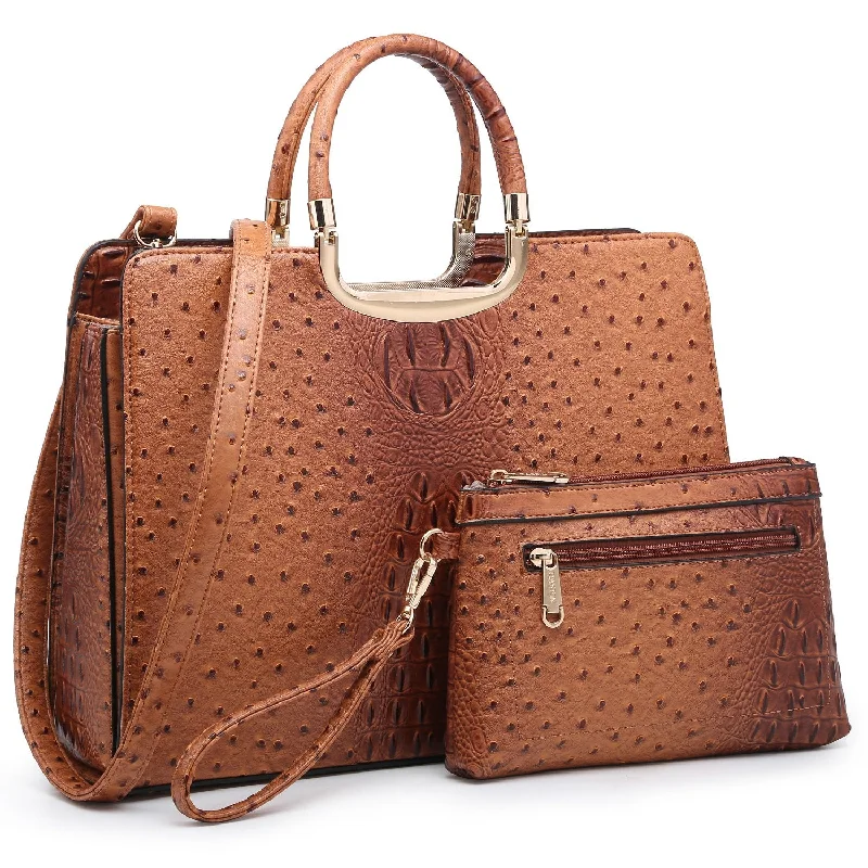 Embossed Pattern Top Handle Handbag with Matching Wallet Your Perfect Bag At The Perfect Price Embossed Pattern Top Handle Handbag with Matching Wallet Your Perfect Bag At The Perfect Price