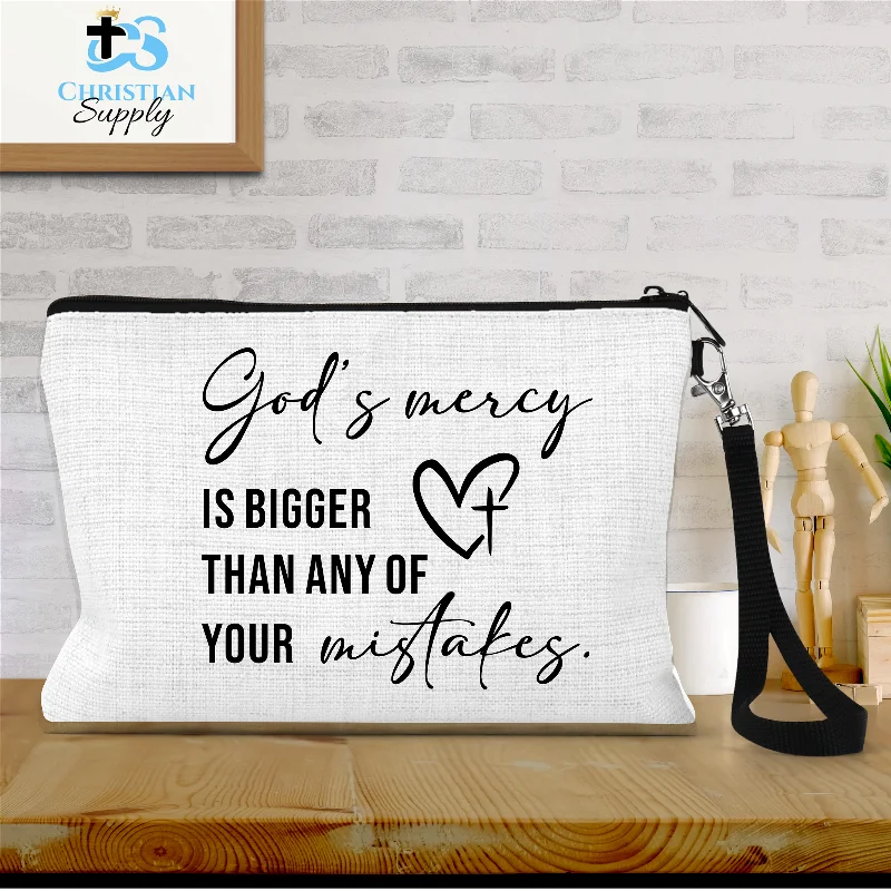 God's Mercy is Bigger Than Any of Your Mistakes Wristlet Luxury Handbags, Budget-Friendly