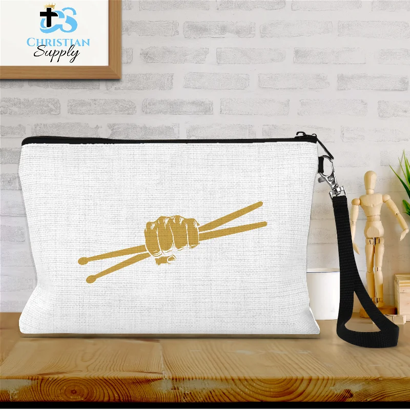 Hand Holding Drumsticks Wristlet Trendy Bags, Huge Savings