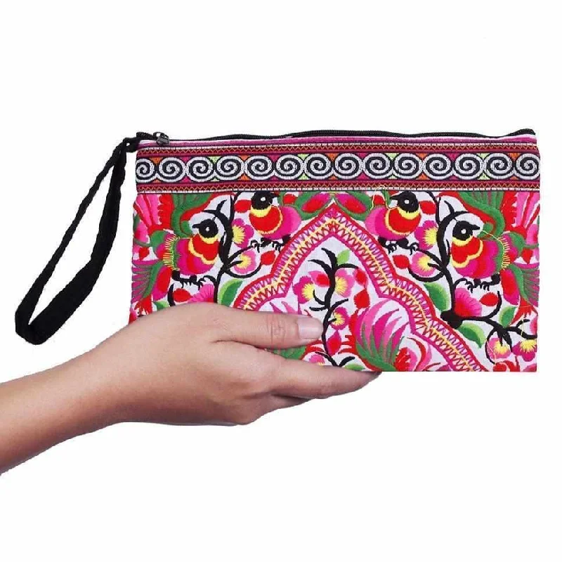 Sarita Hmong Embroidered Wristlet - Thailand Classic Bags, Exclusive Deals