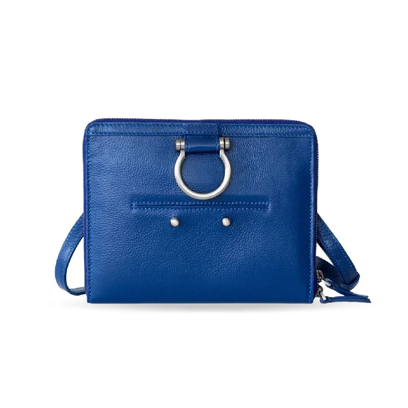 Silver Royal Blue Oil Leather