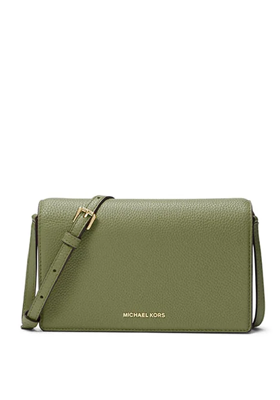 MICHAEL Michael Kors Jet Set Pebbled Leather Crossbody Bag, Olive Premium Handbags At Unbeatable Markdowns MICHAEL Michael Kors Jet Set Pebbled Leather Crossbody Bag, Olive Premium Handbags At Unbeatable Markdowns